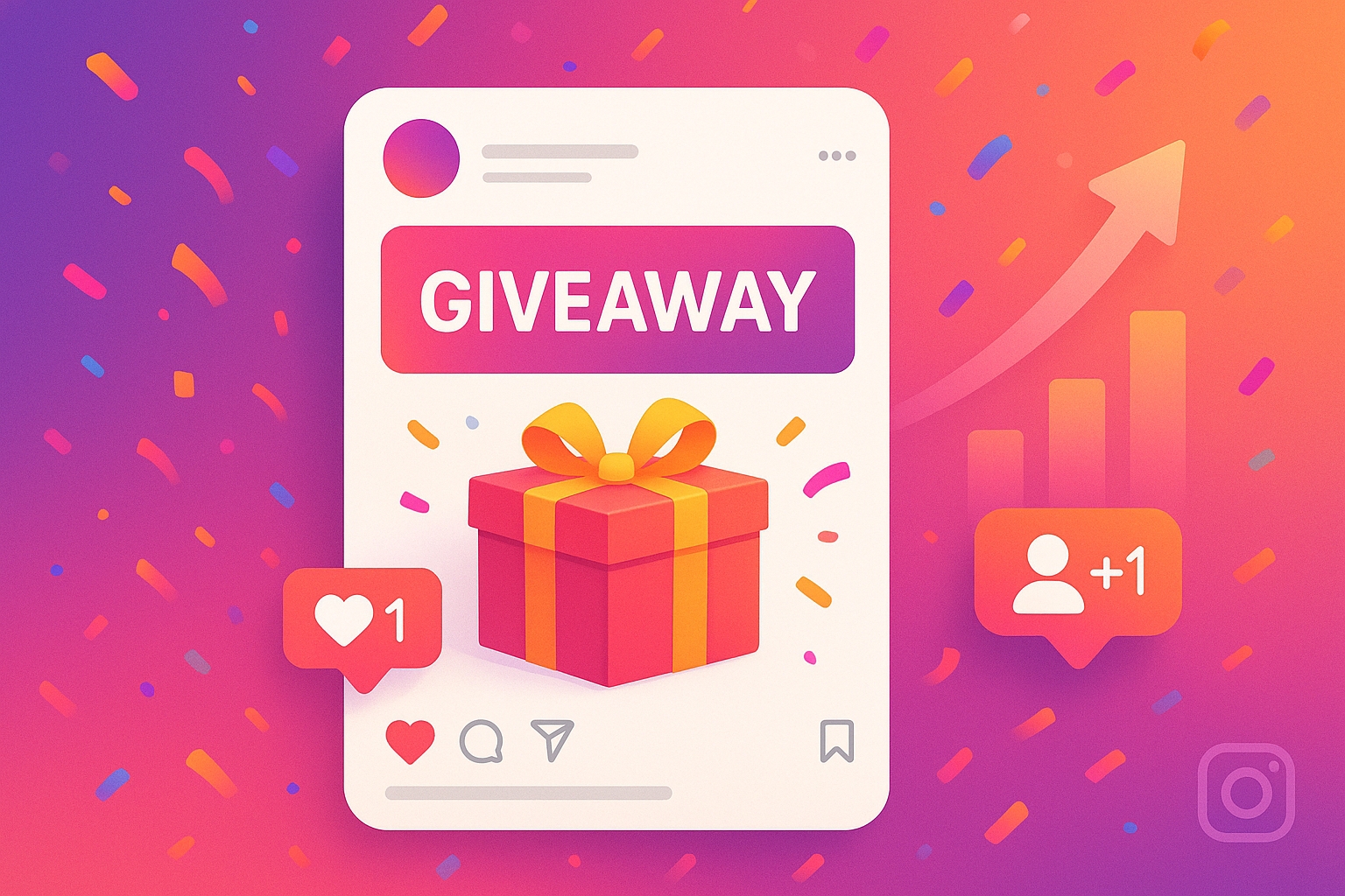 Instagram giveaway growth illustration