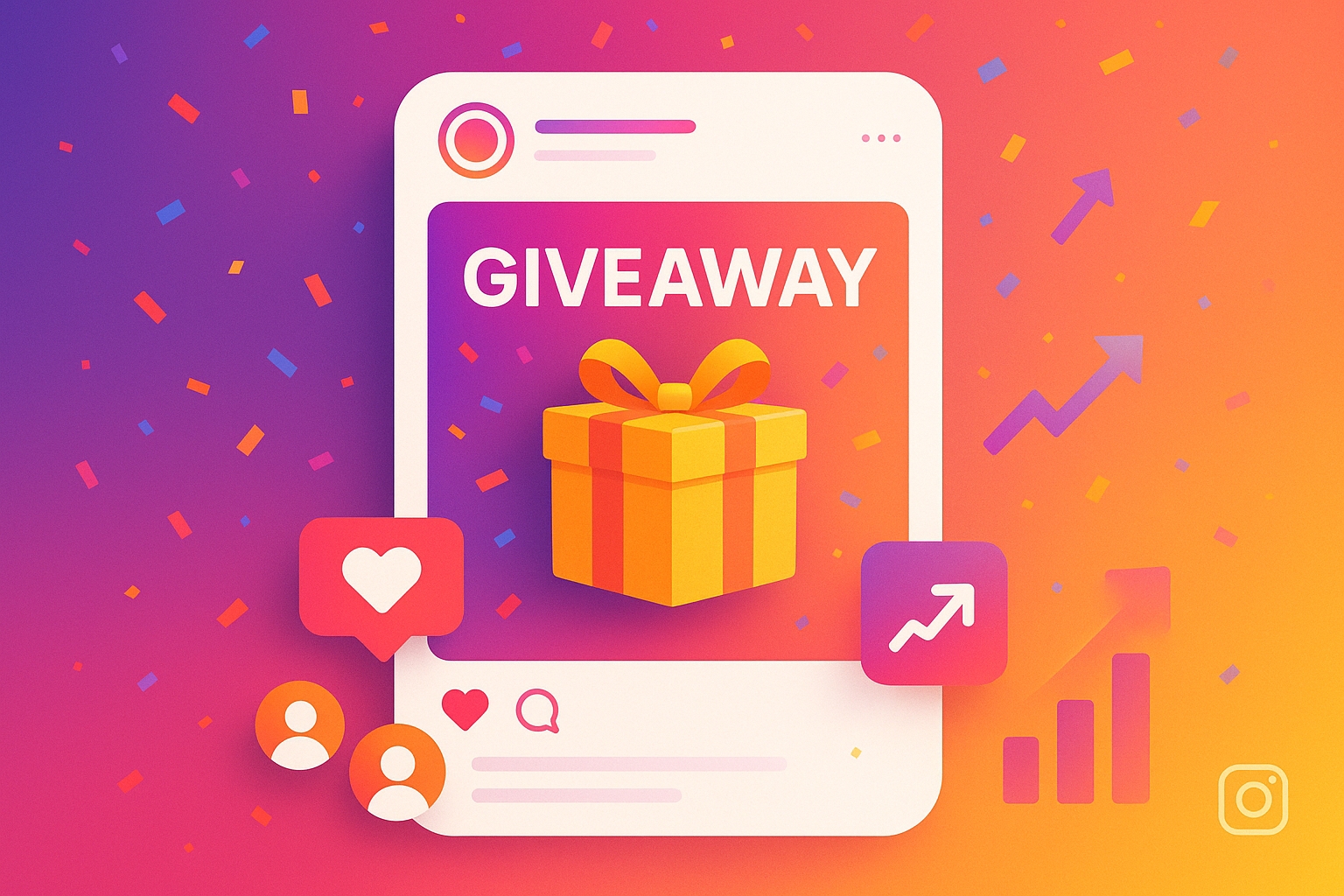 Instagram giveaway growth illustration